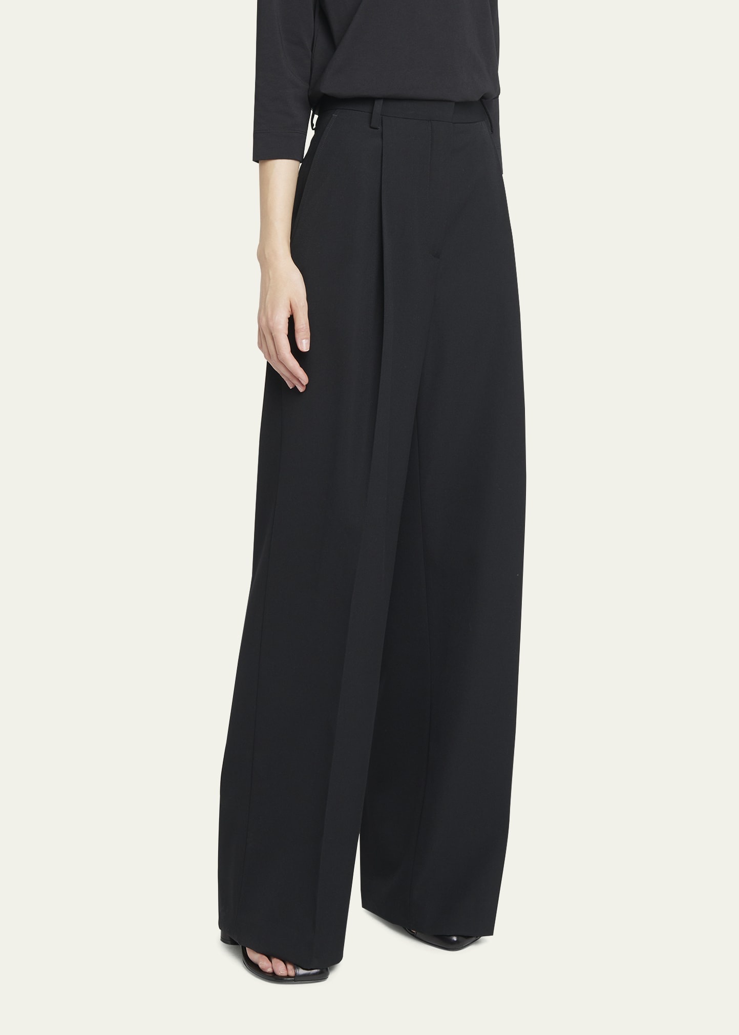 Porter Pleated Wide-Leg Pants - 6