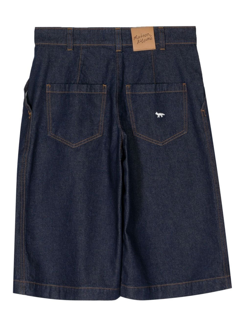 Maison Kitsuné logo-patch cotton skirt outlook