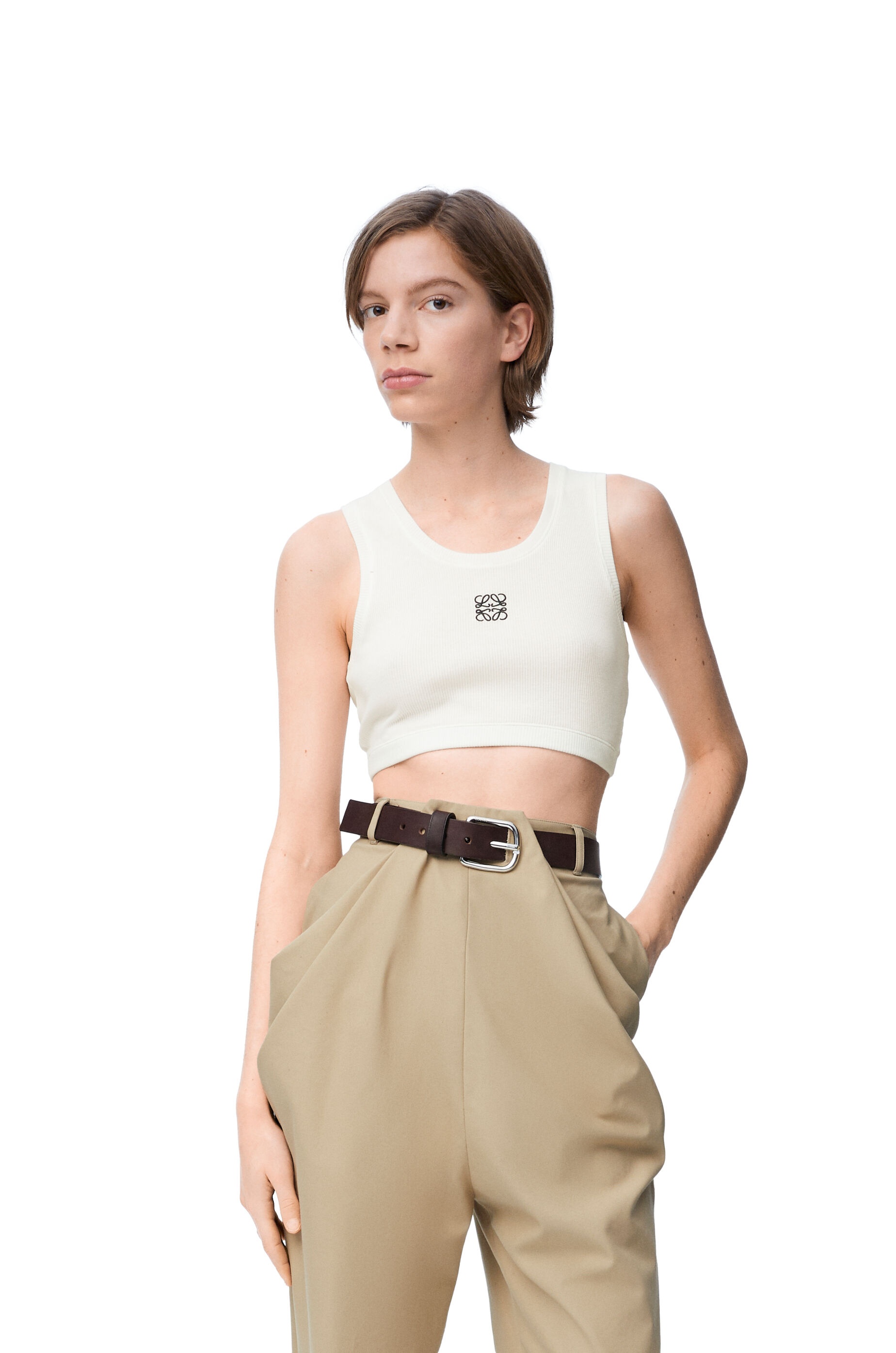 Cropped Anagram tank top in cotton - 3