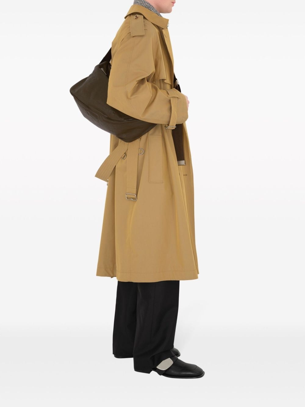 long garbadine trench coat - 3
