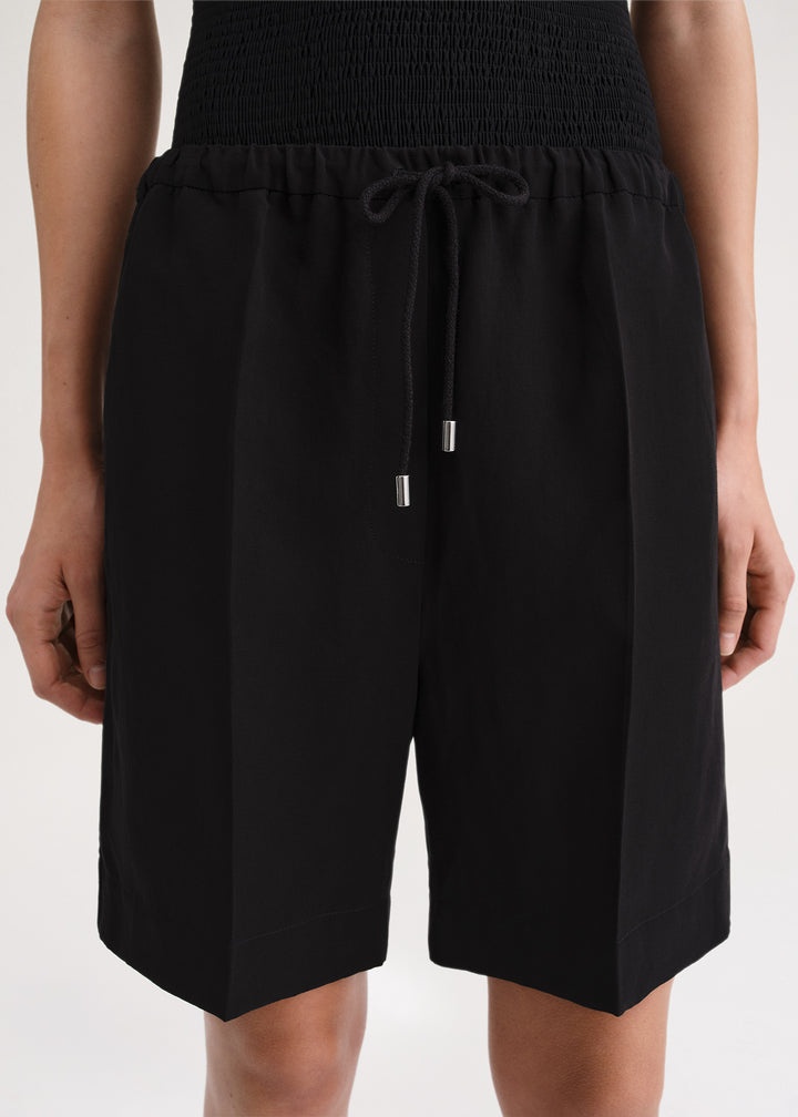 Press-creased drawstring shorts black - 5