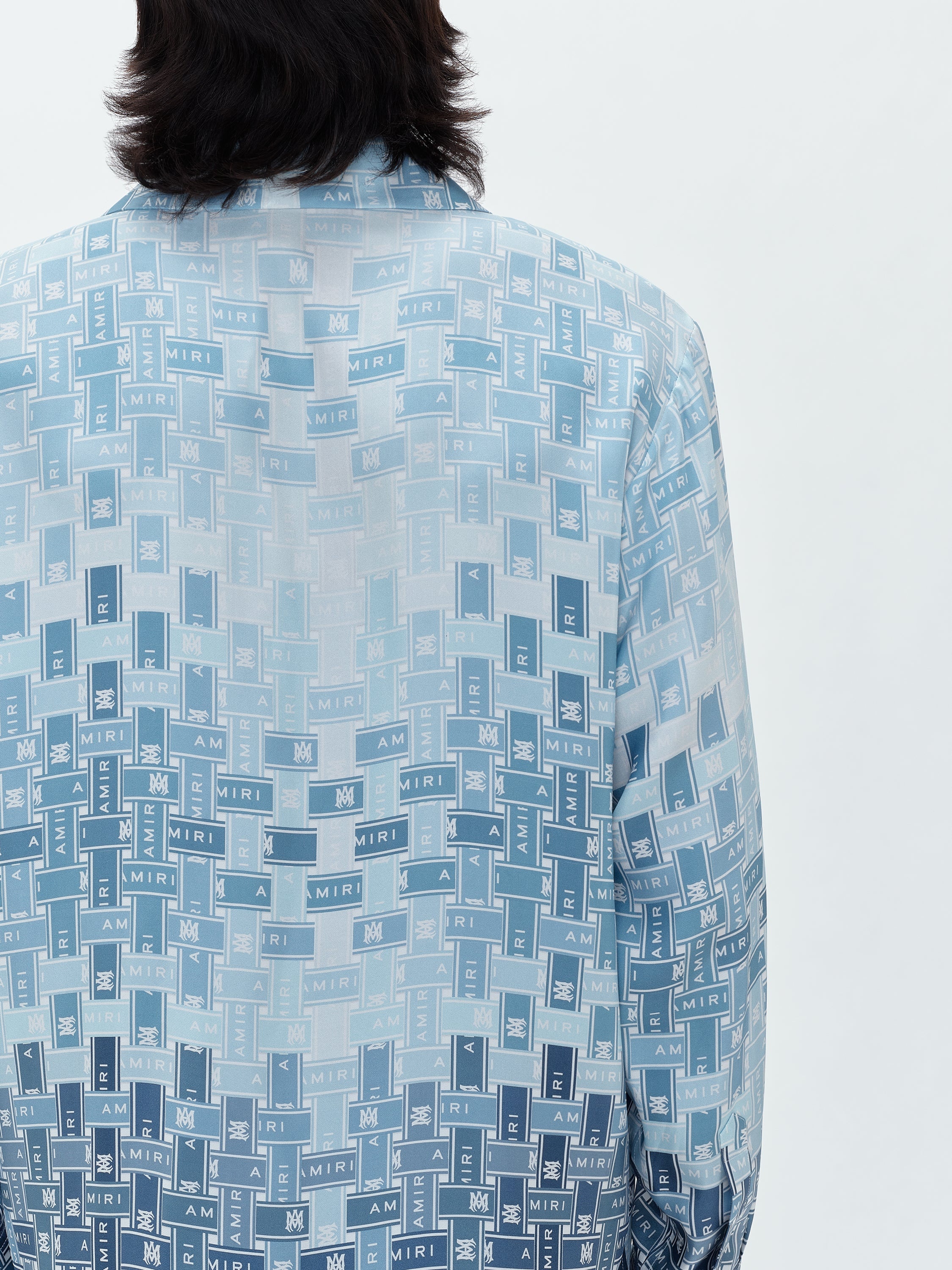 AMIRI logo-printed gradient shirt - Blue