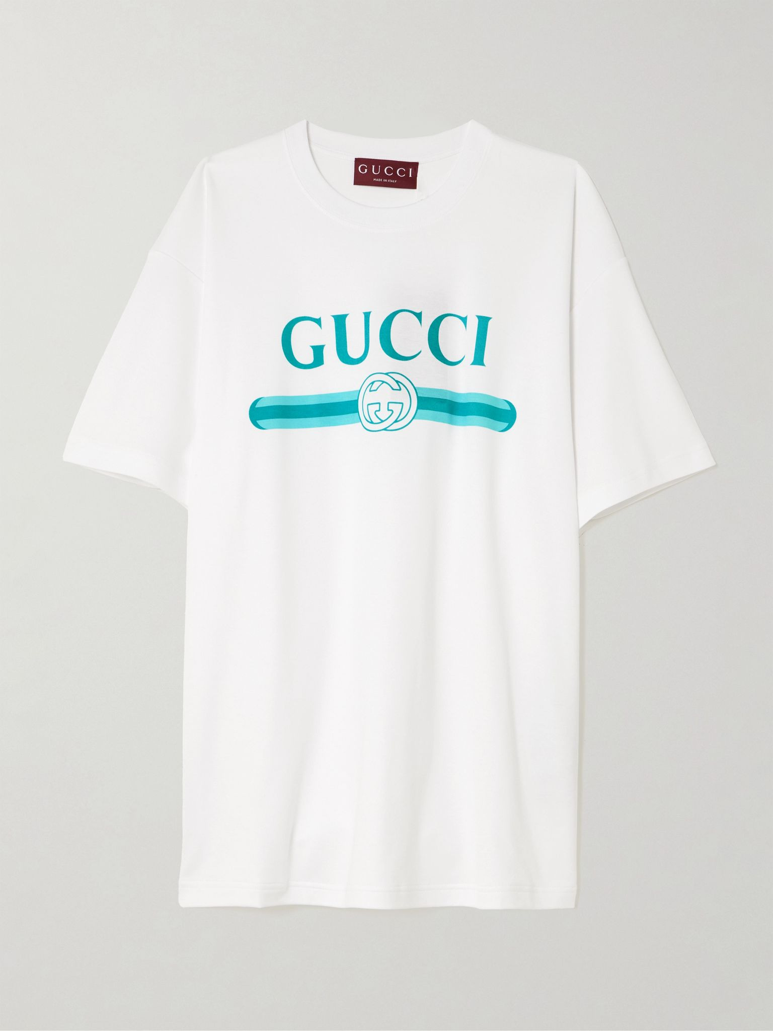 Oversized printed cotton-jersey T-shirt White - 1