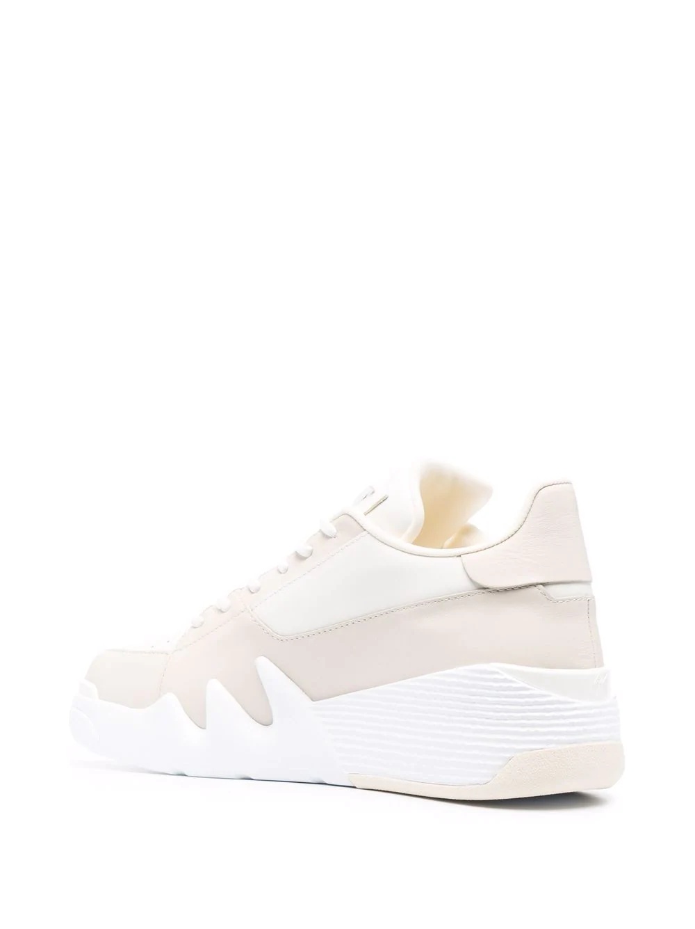 colour-block low-top leather sneakers - 3