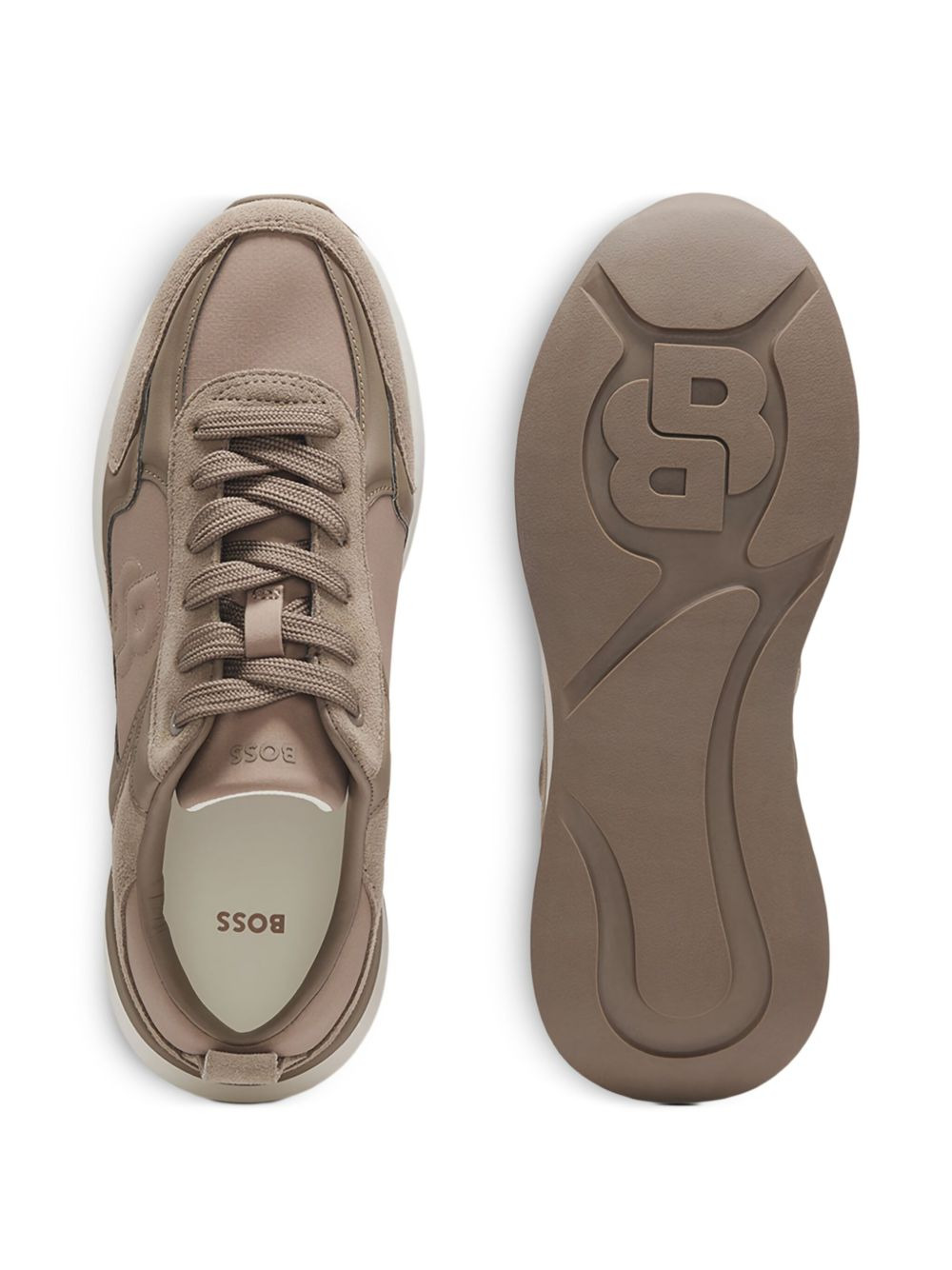 suede-leather logo sneakers - 4