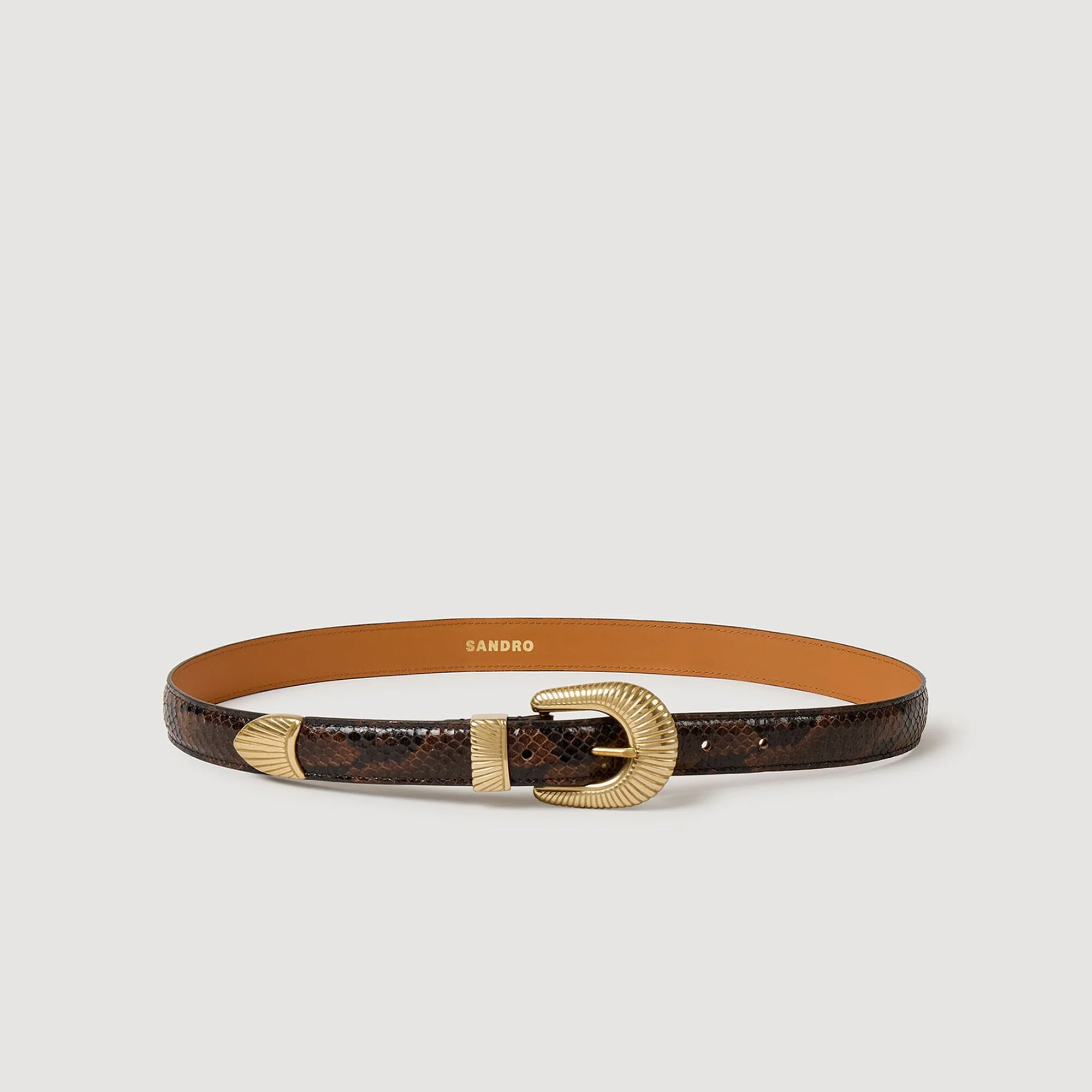 PYTHON-EFFECT LEATHER BELT - 1