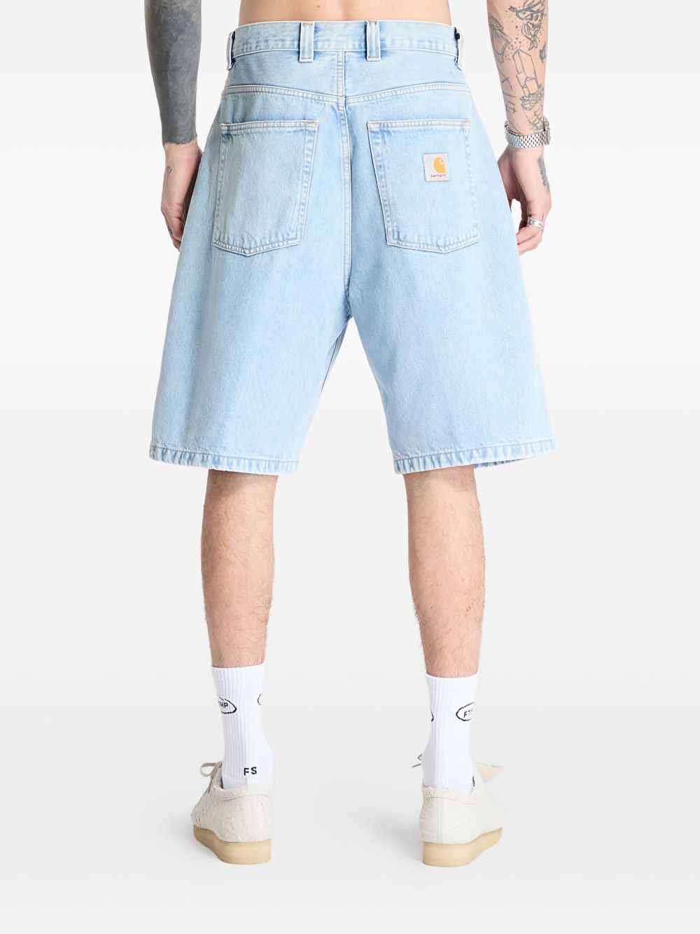 high waist denim shorts - 3