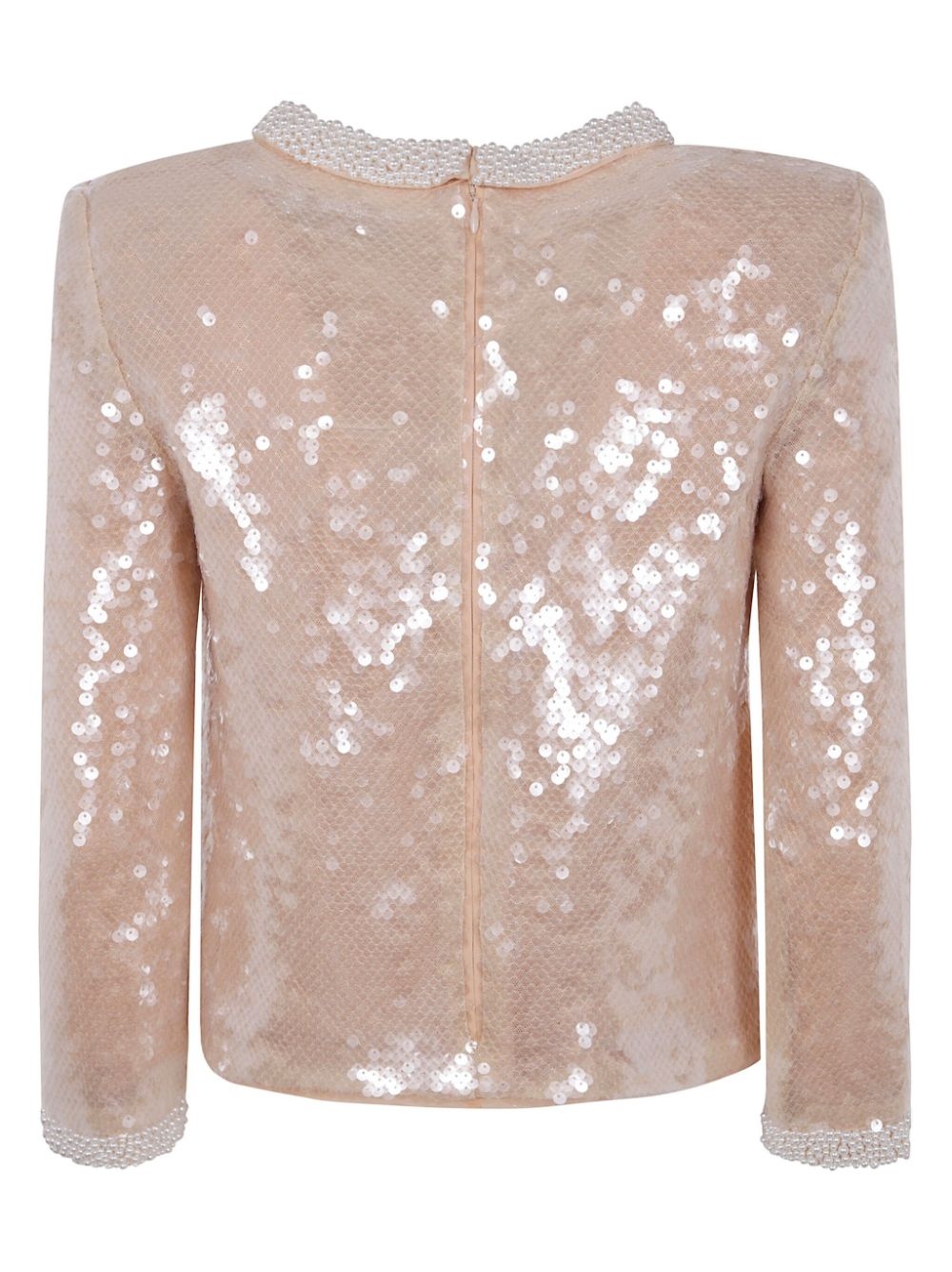 pearl trim sequin top - 2