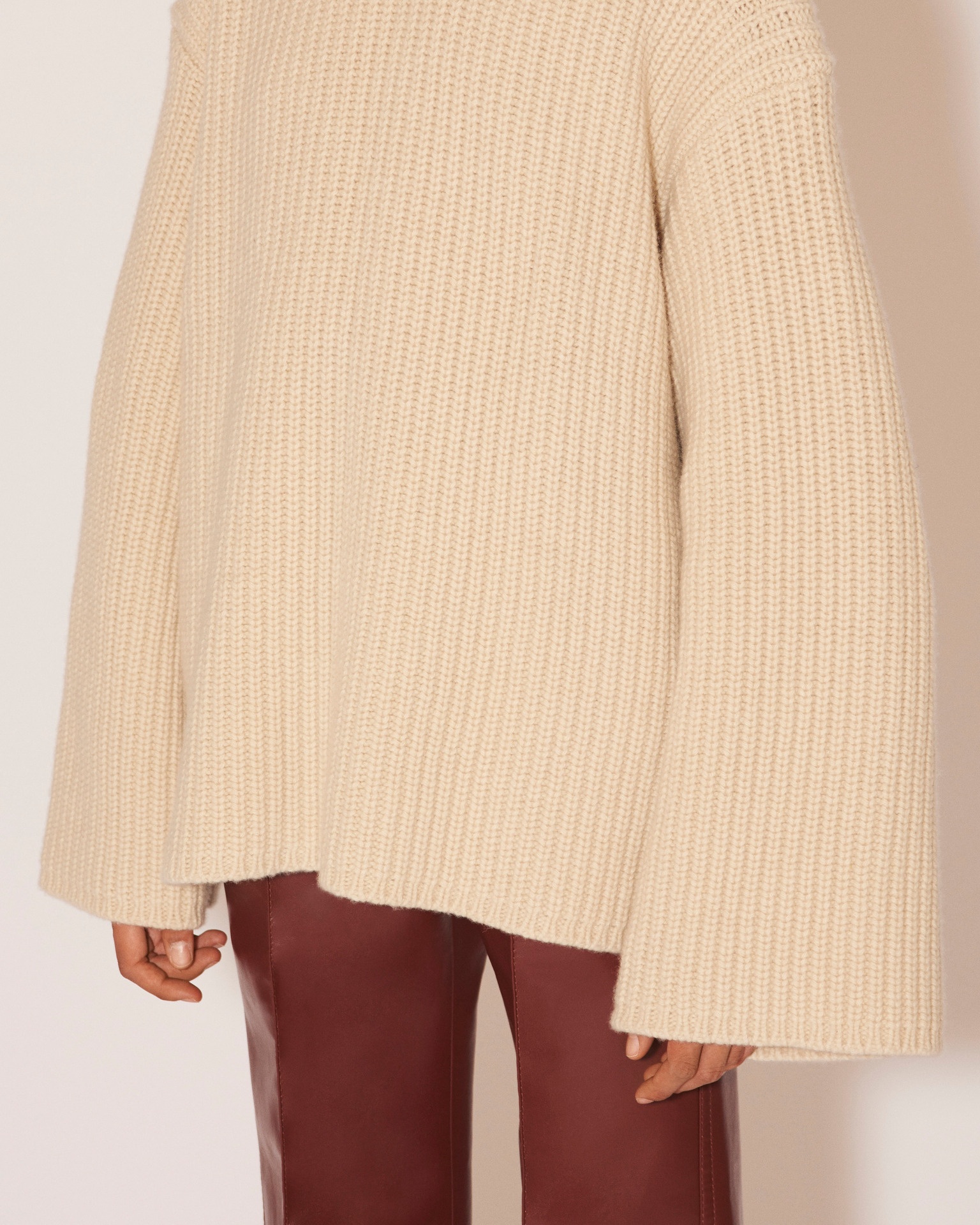 MAURA - Cashmere-merino chunky sweater - Beige - 6