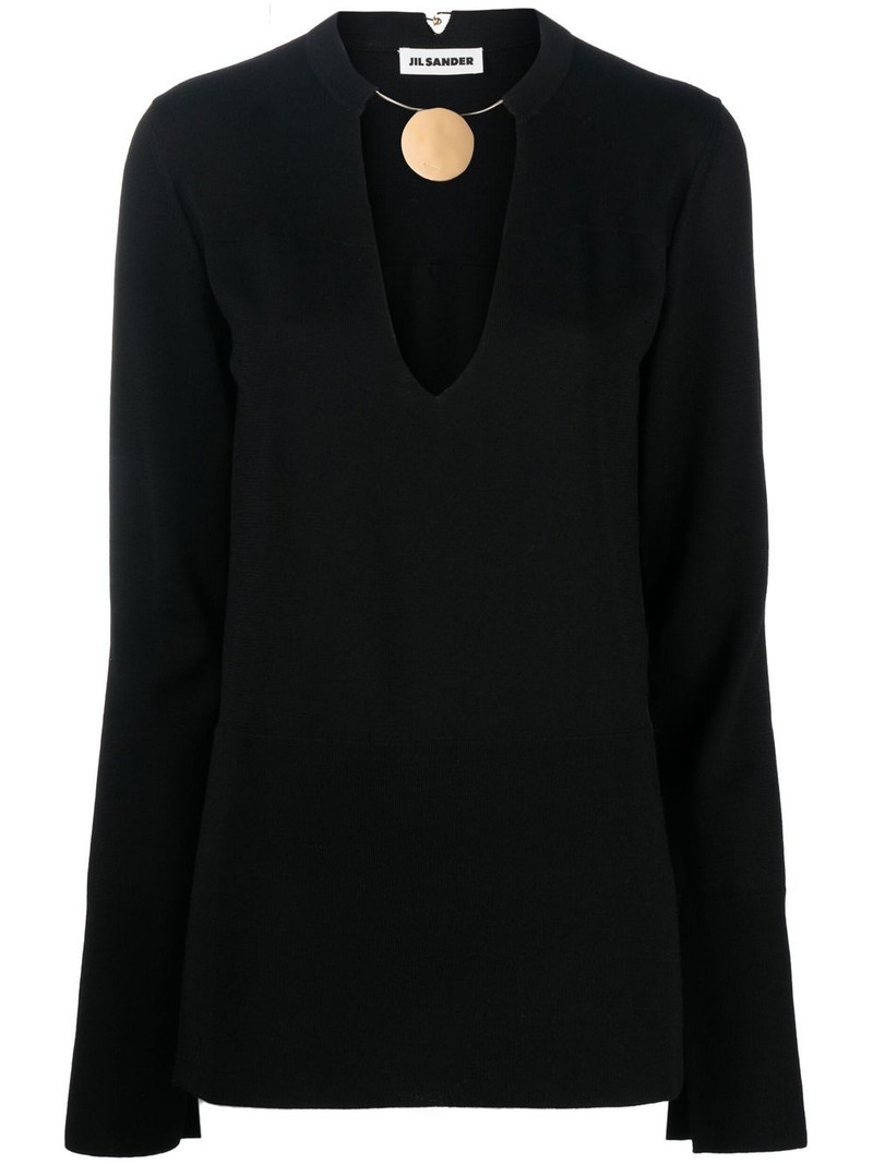 medallion-detail knit top 1