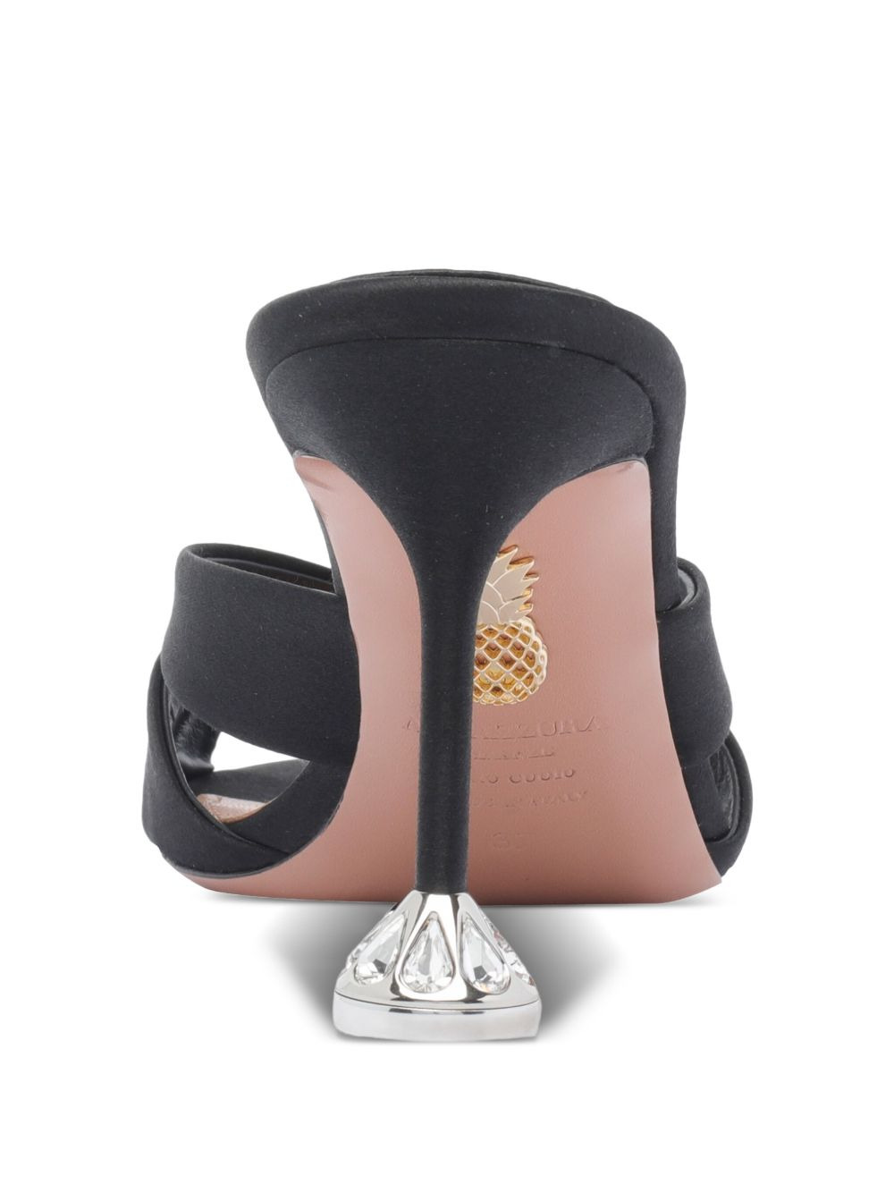 85mm embellished satin heeled sandals - 5