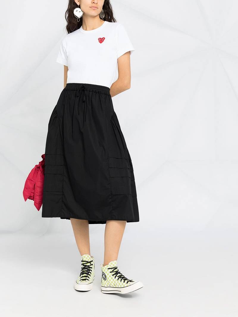 Comme des Garçons PLAY double heart embroidered T-shirt outlook