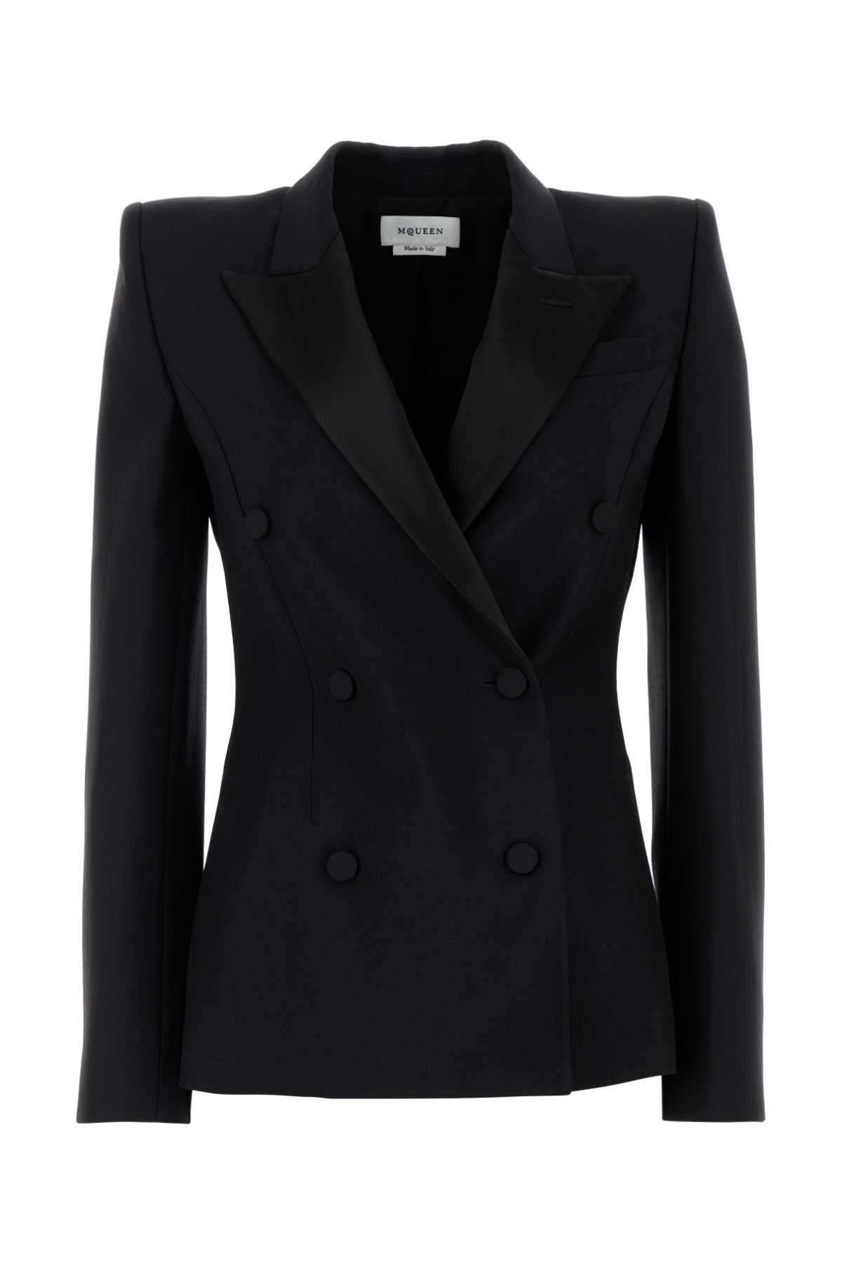 ジャケット ALEXANDER MCQUEEN Black Wool Blazer ALEXANDER MCQUEEN Black Wool Blazer Men's Size IT 50 | High