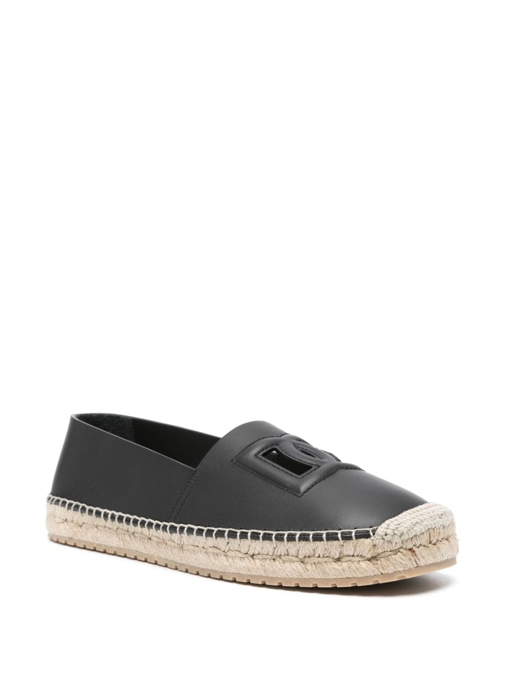 logo-embossed leather espadrilles - 2