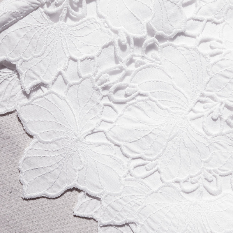 White Cotton Lace Shorts 5