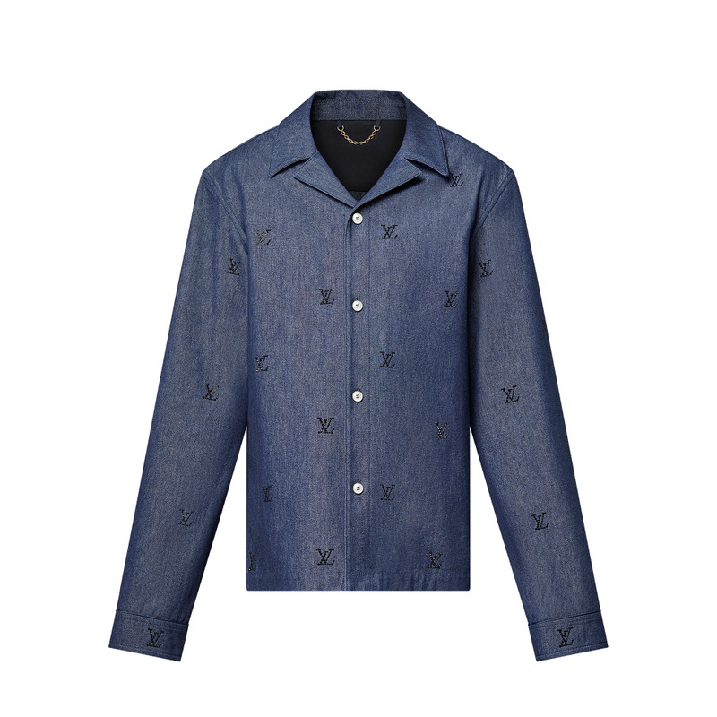 LV Blason Embellished Denim Pajama Shirt 1
