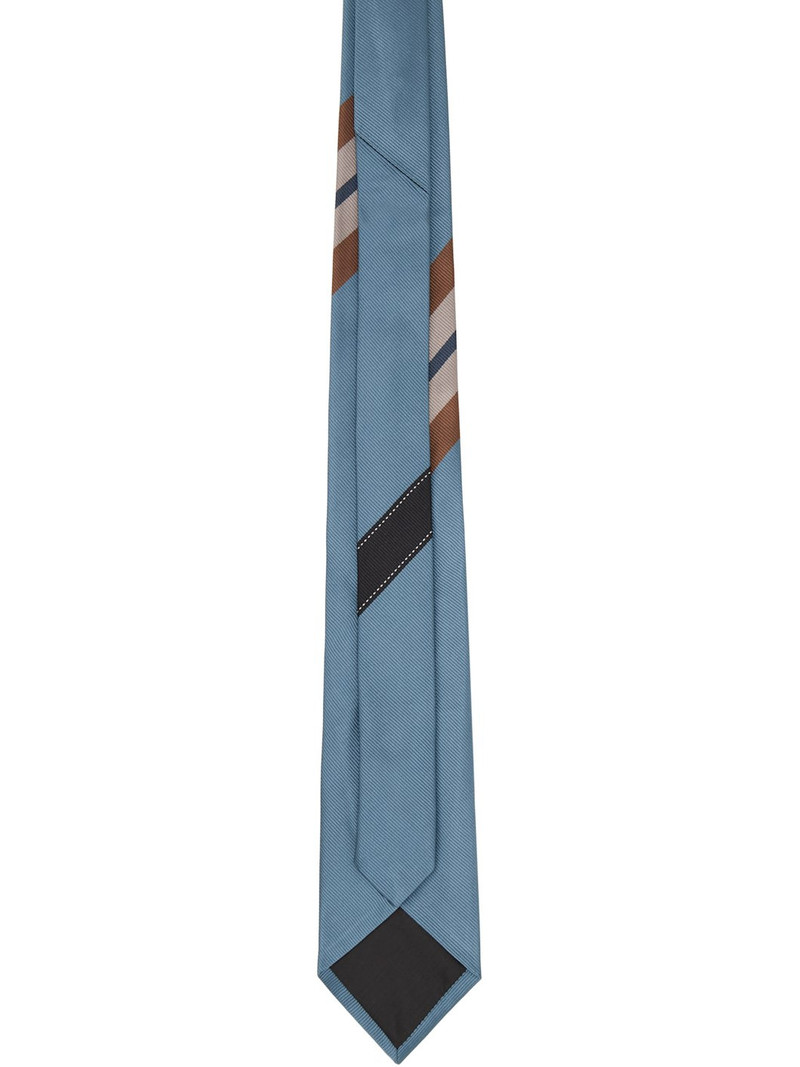 Dries Van Noten Blue Printed Silk Tie outlook