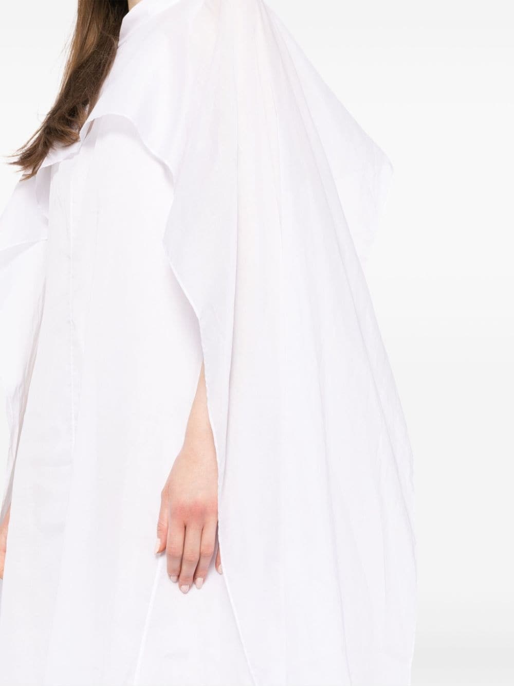 cape-embellished midi dress - 5