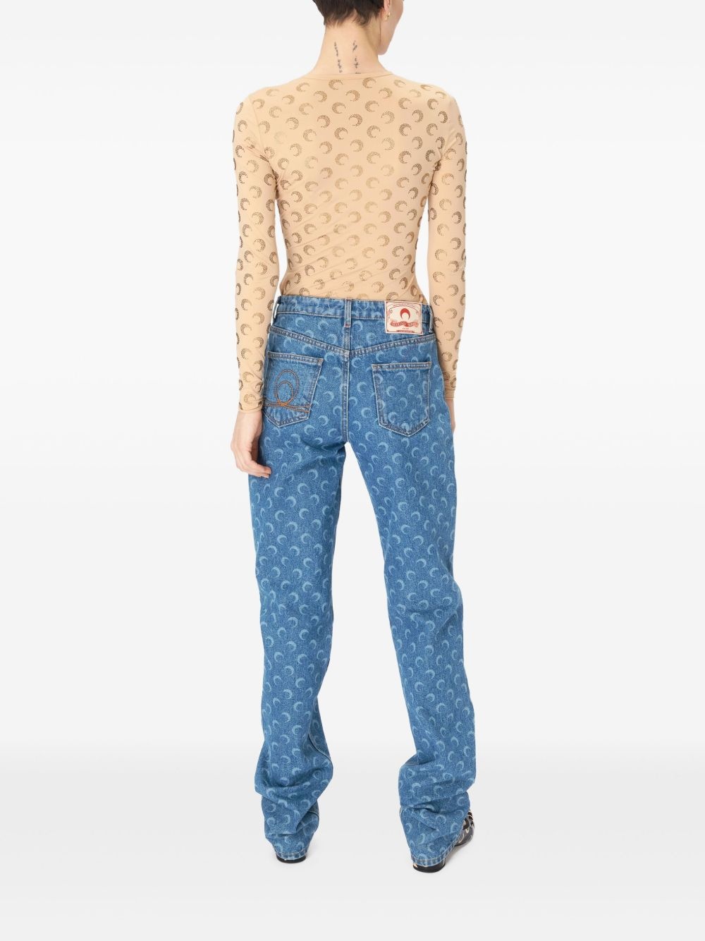 Moon-pattern jersey top - 2