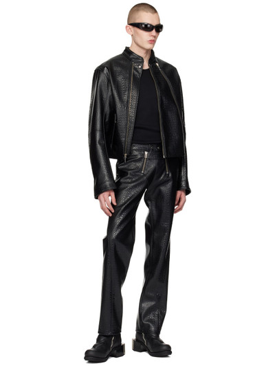 GmbH Black Talj Faux-Leather Trousers outlook