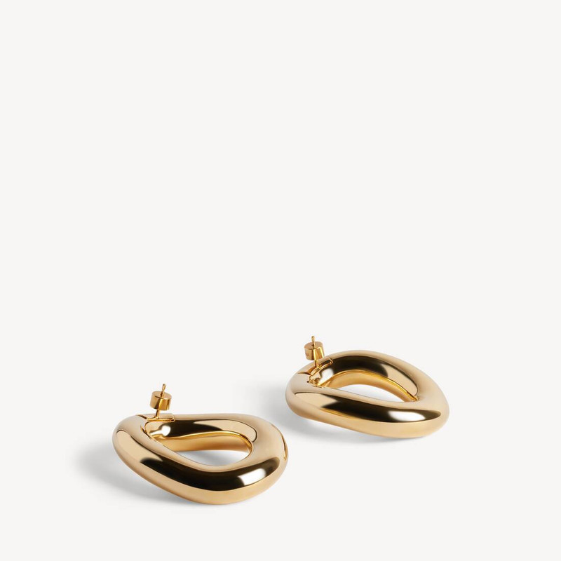 BALENCIAGA Women's Eisa Ellipse Earrings in Shiny Gold outlook