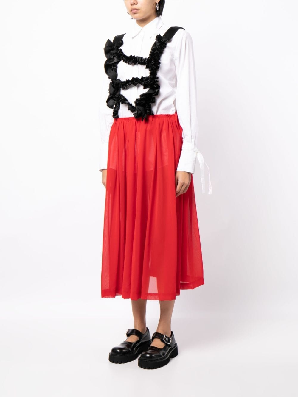dungarees-style asymmetric midi dress - 3