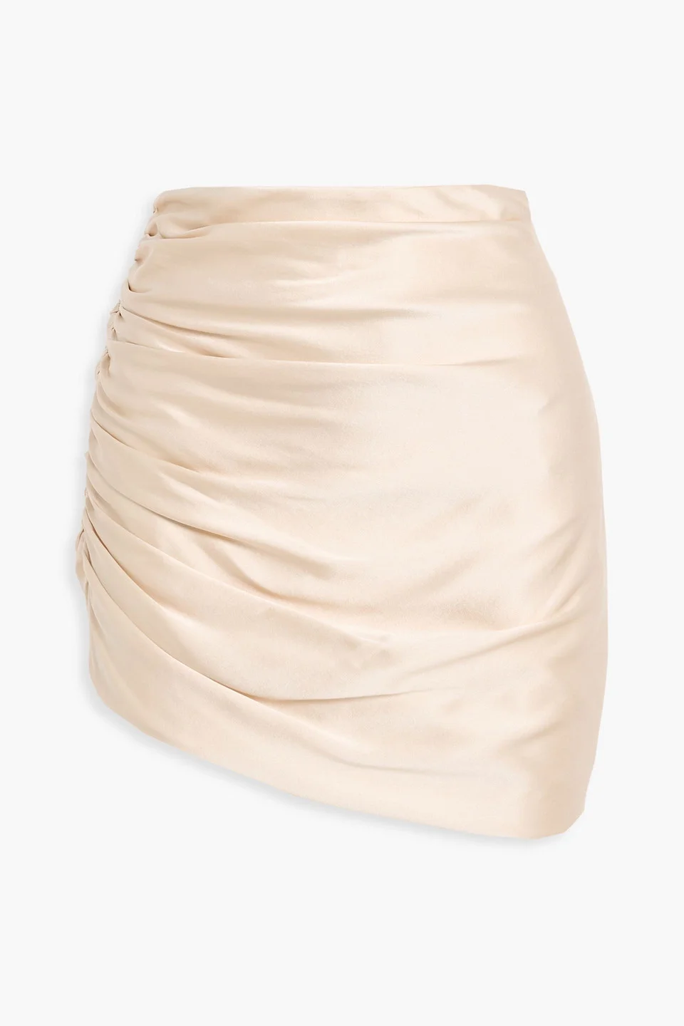 Ruched silk-satin mini skirt - 1