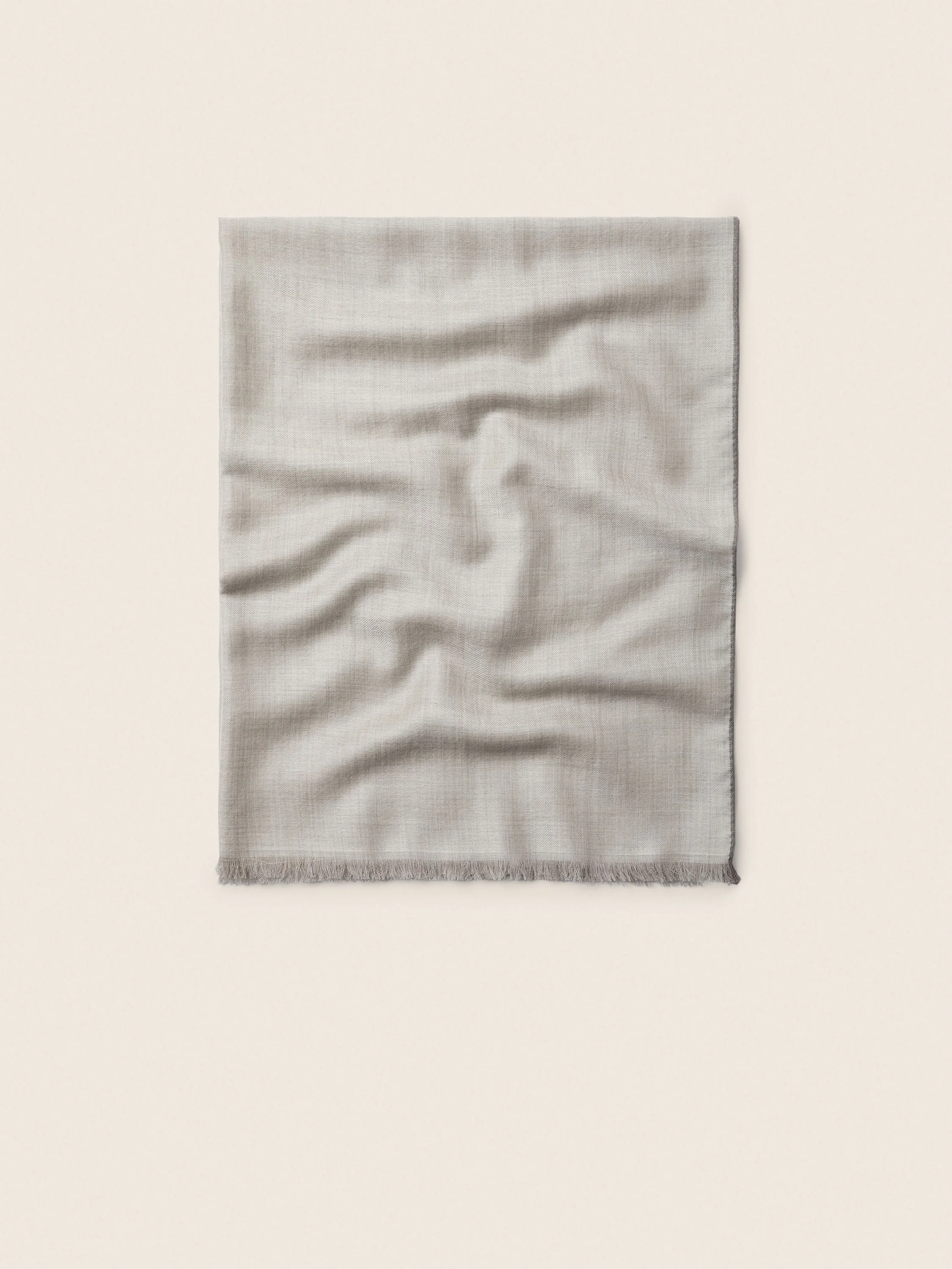 LIGHT TAUPE WOOL CASHMERE AND SILK SCARF - 1