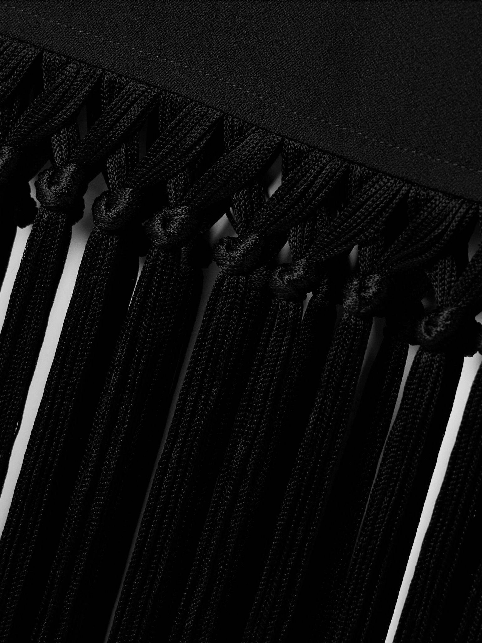 Palermo fringed crepe mini dress Black - 5