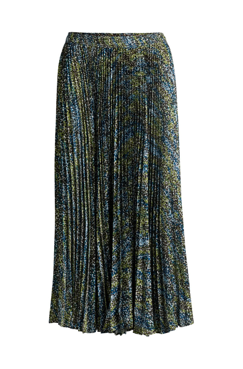 MIDI-LENGTH SKIRT IN PRINTED PLISSÉ SATIN 1