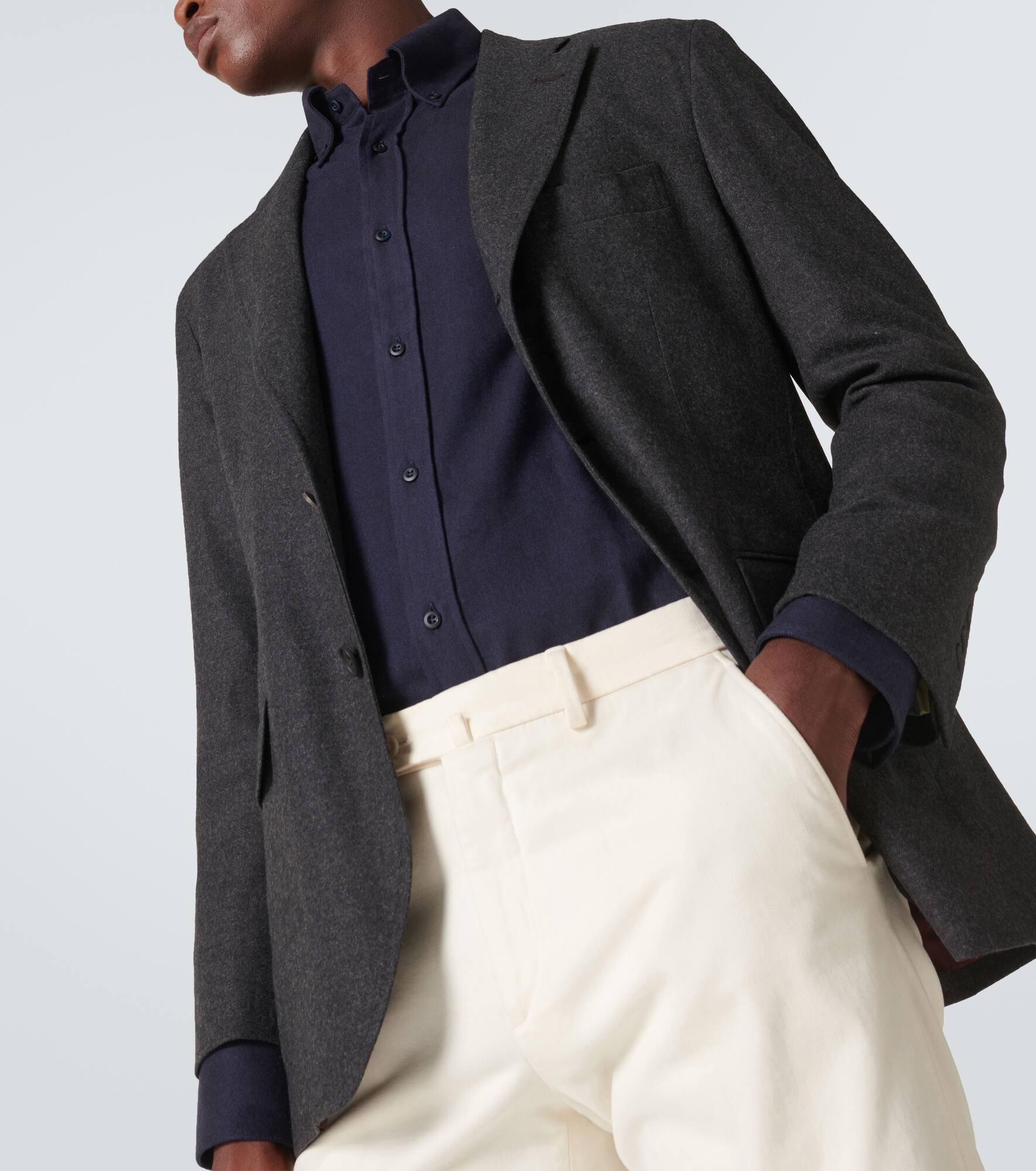 Wool flannel blazer - 5