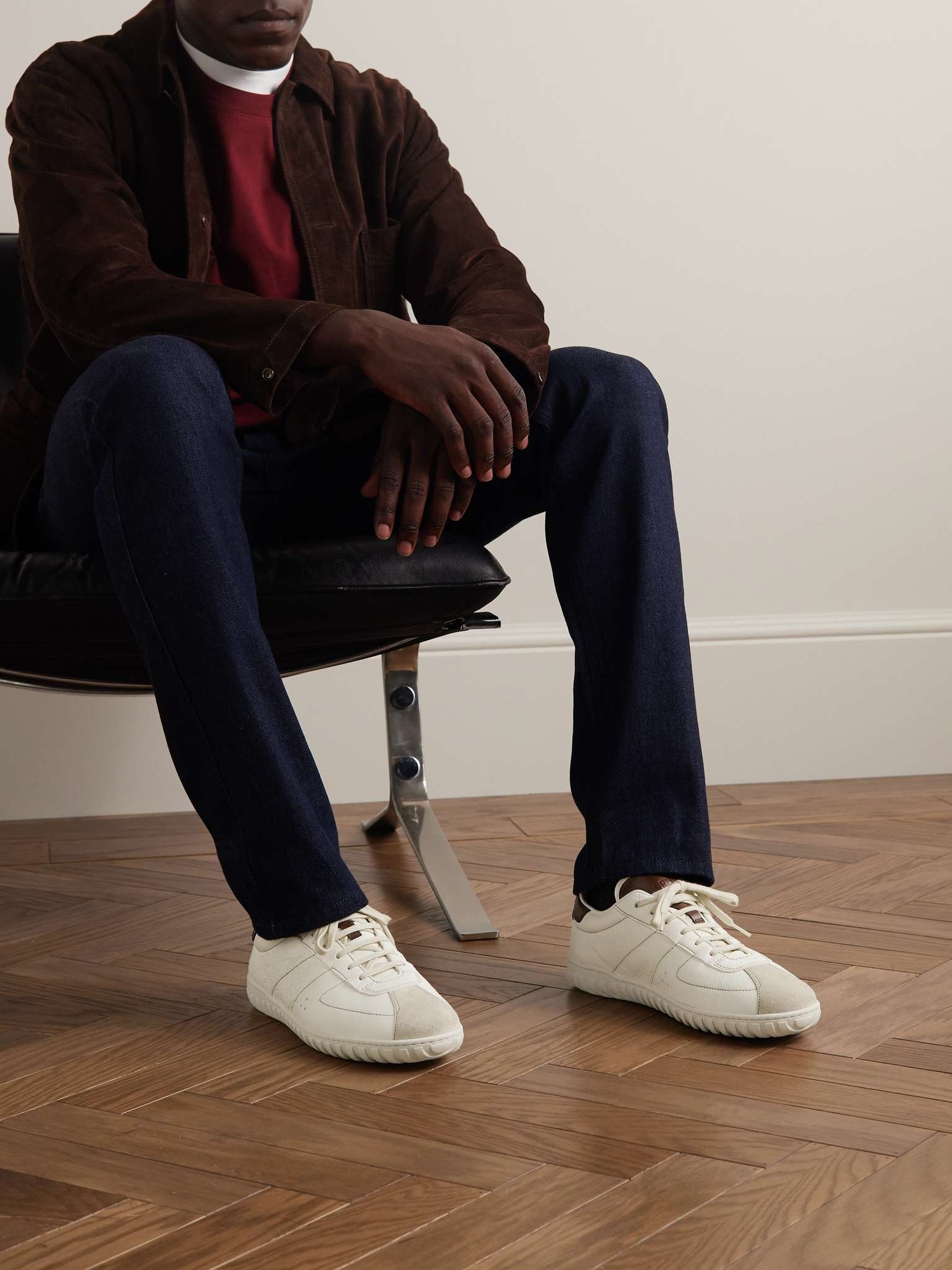 Trainer Scritto Suede-Trimmed Venezia Leather Sneakers - 2