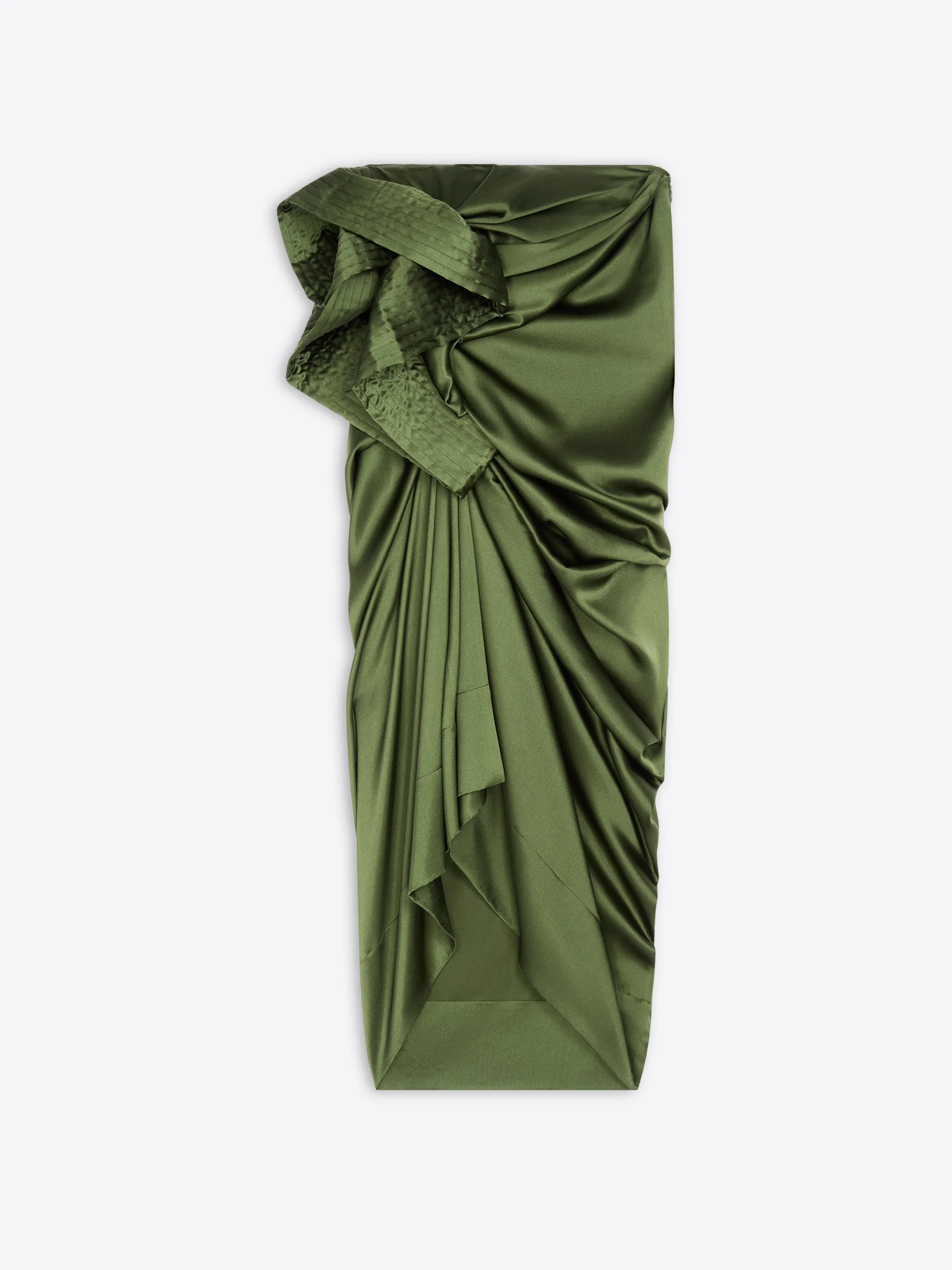 DRAPED SILK SATIN SKIRT - 1