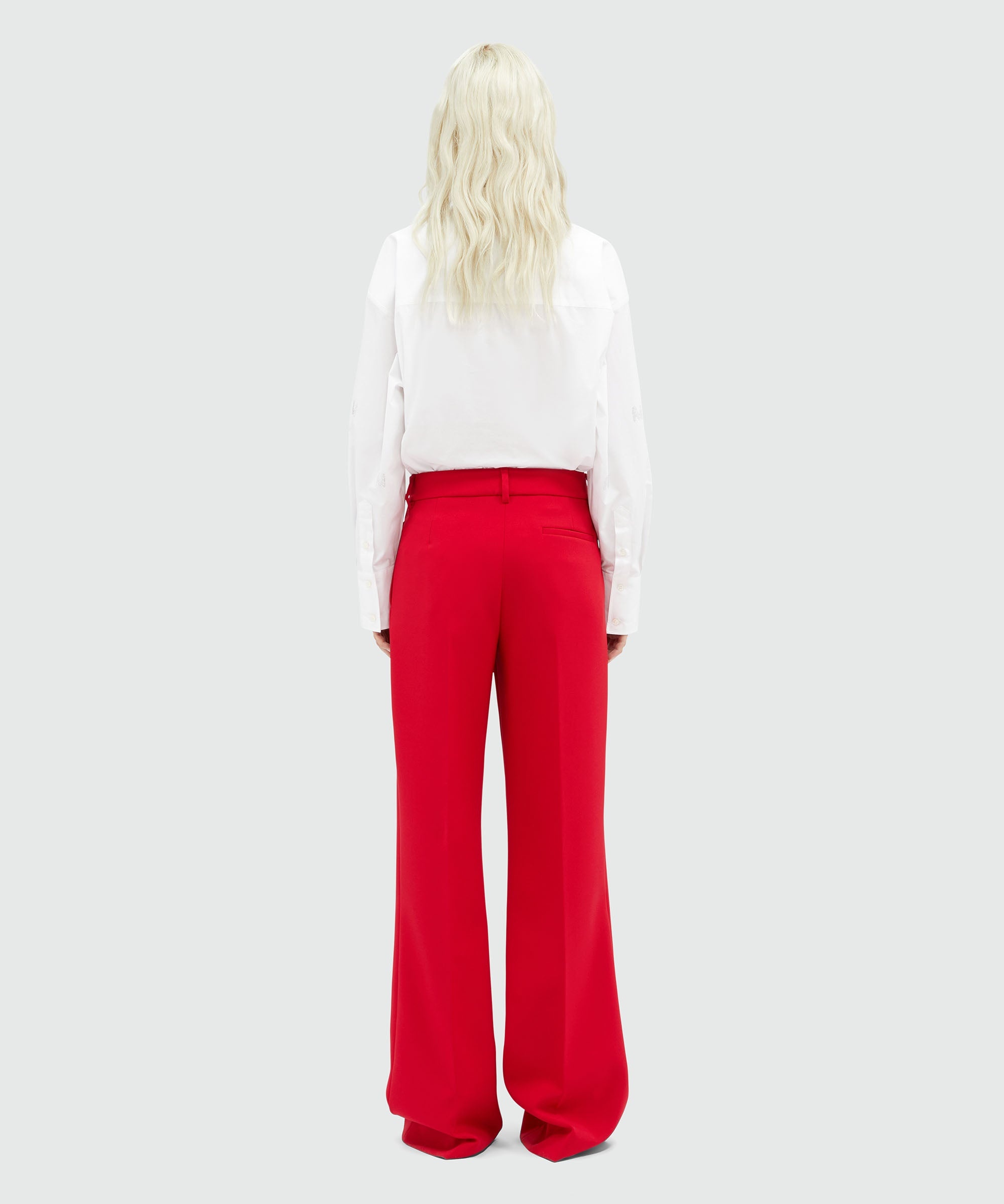 Red tailored palazzo pants - 3