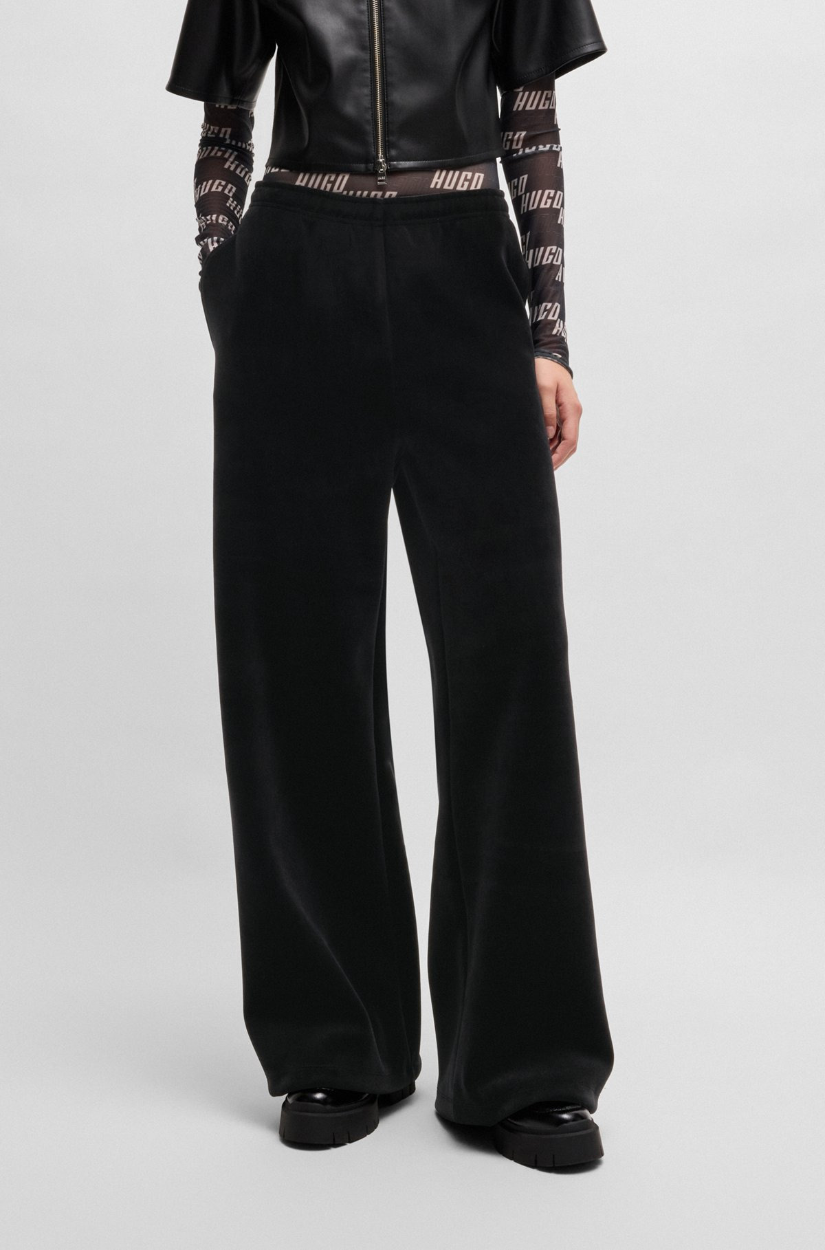 RELAXED-FIT TRACKSUIT BOTTOMS IN STRETCH VELOUR - 2