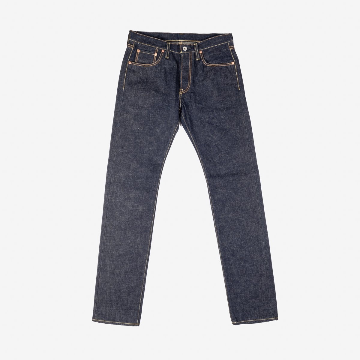 IH-777S-18 18oz Vintage Selvedge Denim Slim Tapered Cut Jeans - Indigo - 1