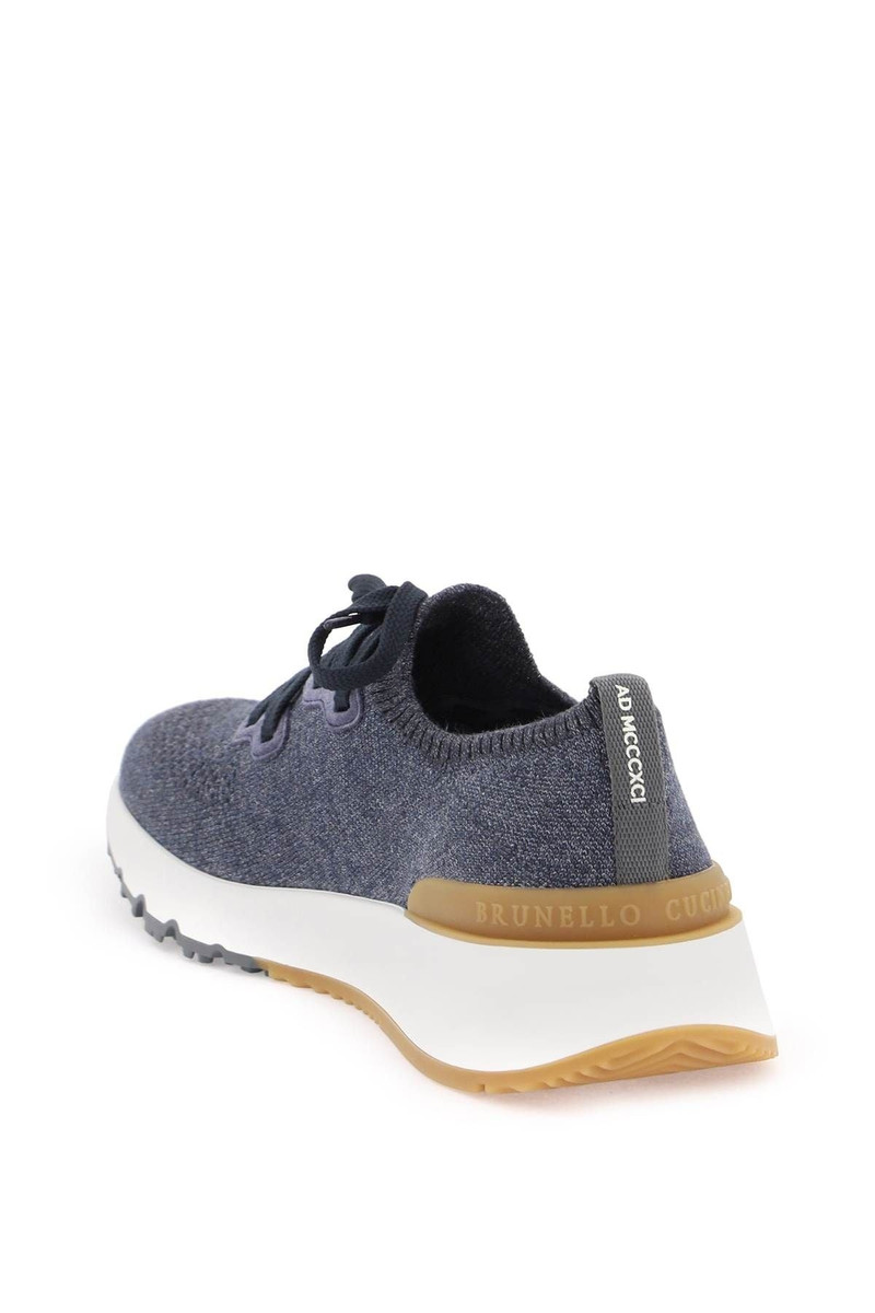 Brunello Cucinelli KNIT CHINE SNEAKERS IN outlook