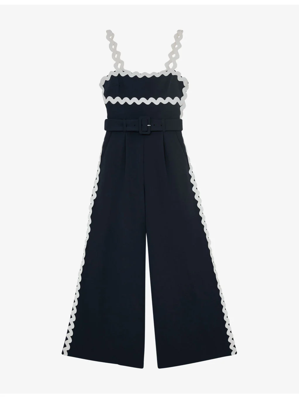 Dash Waved-Trim Woven Jumpsuit - 1