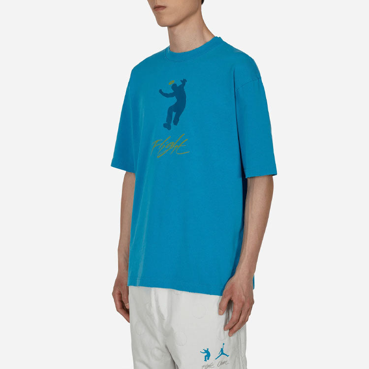 Air Jordan x Union Crossover SS22 Solid Color Character Alphabet Printing Round Neck Short Sleeve As - 5