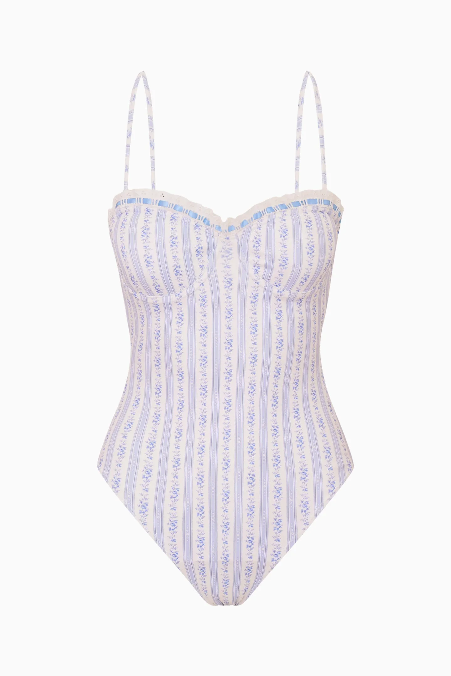 Brooksie Floral Striped One-Piece Swimsuit - 1