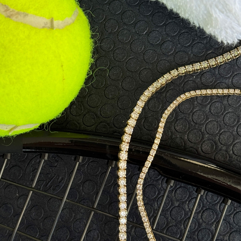 Unflippable Tennis Necklace in Yellow Gold 19