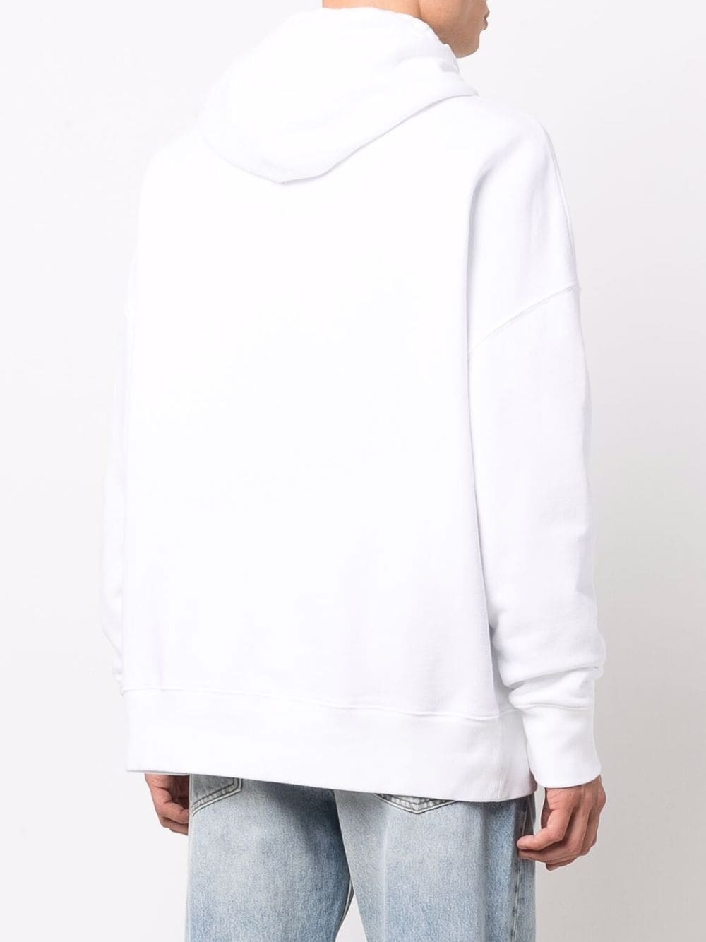 tonal logo cotton hoodie - 5