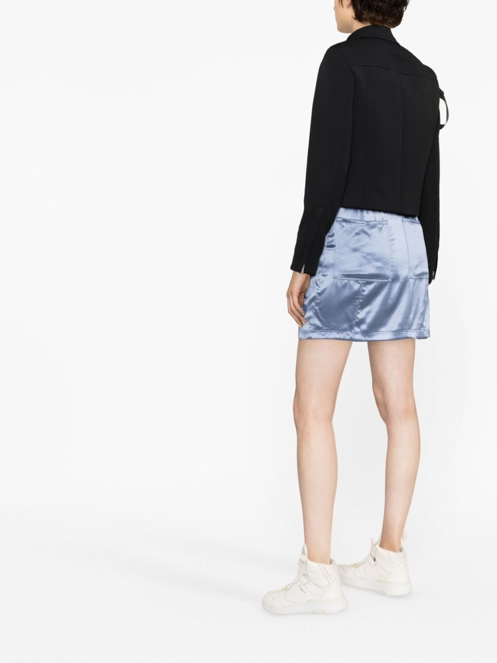 cargo pockets satin mini skirt - 3