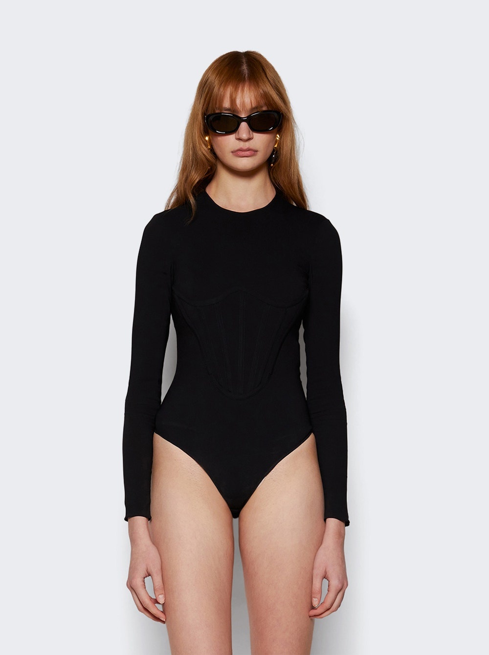Draped Bodysuit Black - 3