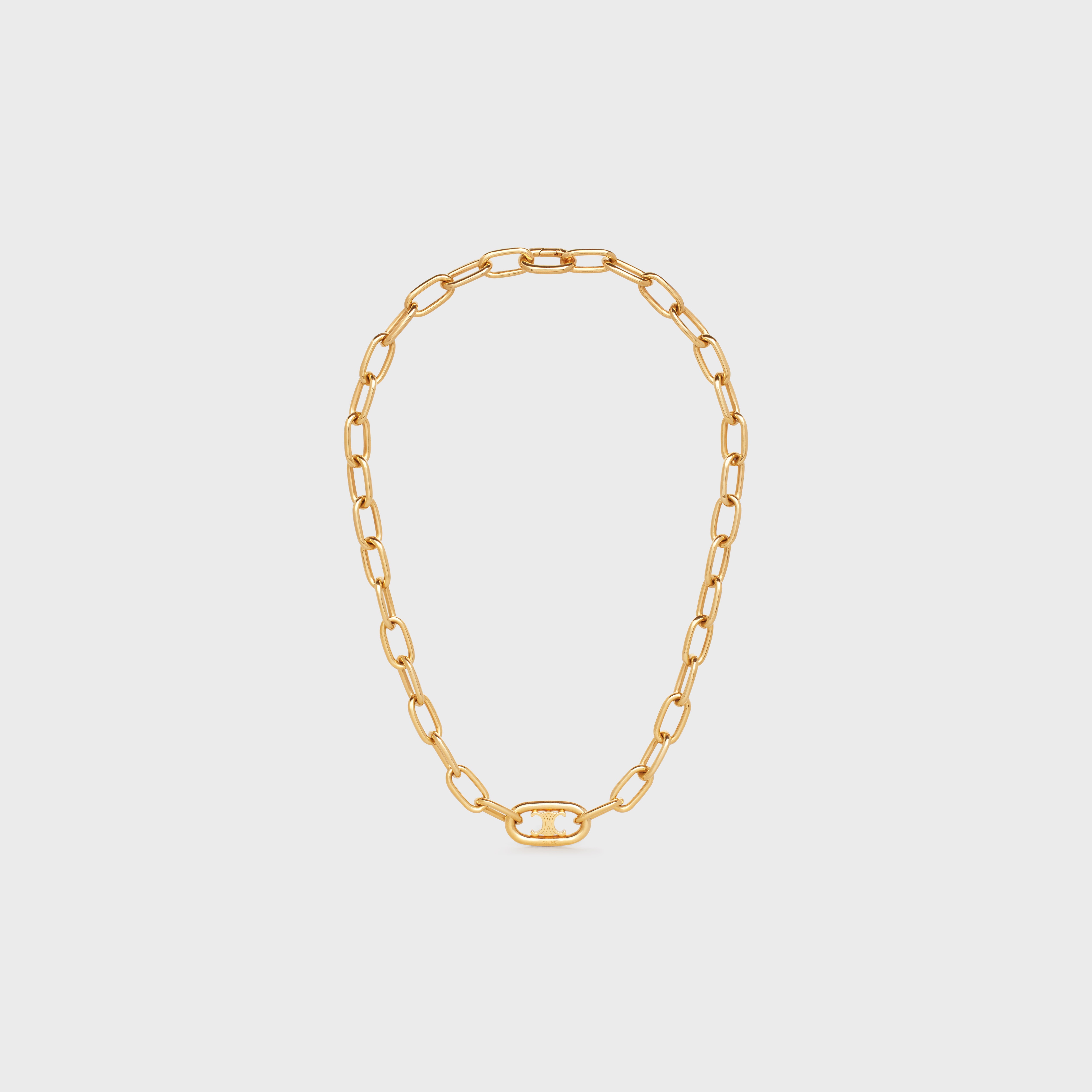 Triomphe Link Necklace in Brass with Gold Finish - 1