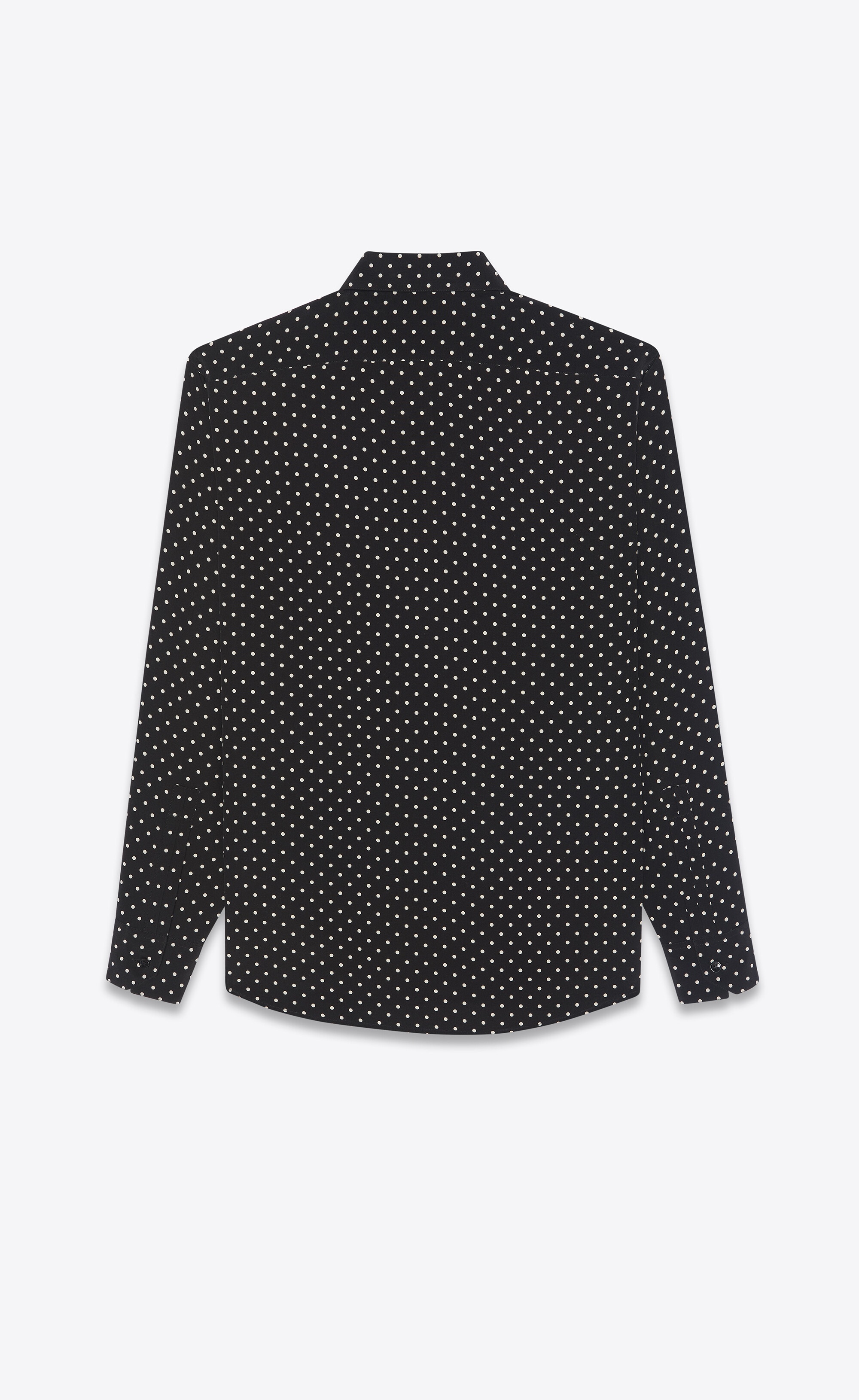 yves collar classic shirt in dotted crepe de chine - 2