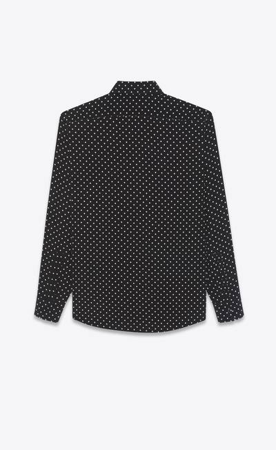 SAINT LAURENT yves collar classic shirt in dotted crepe de chine outlook