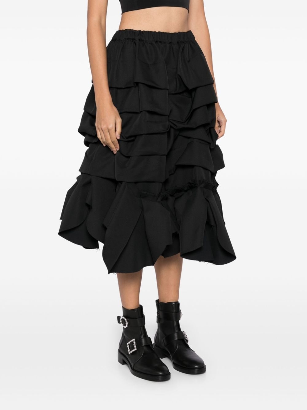 ruffled tiered midi skirt - 3