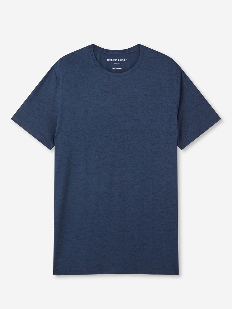 Men's T-Shirt London 9 Bird Print Micro Modal Navy - 1