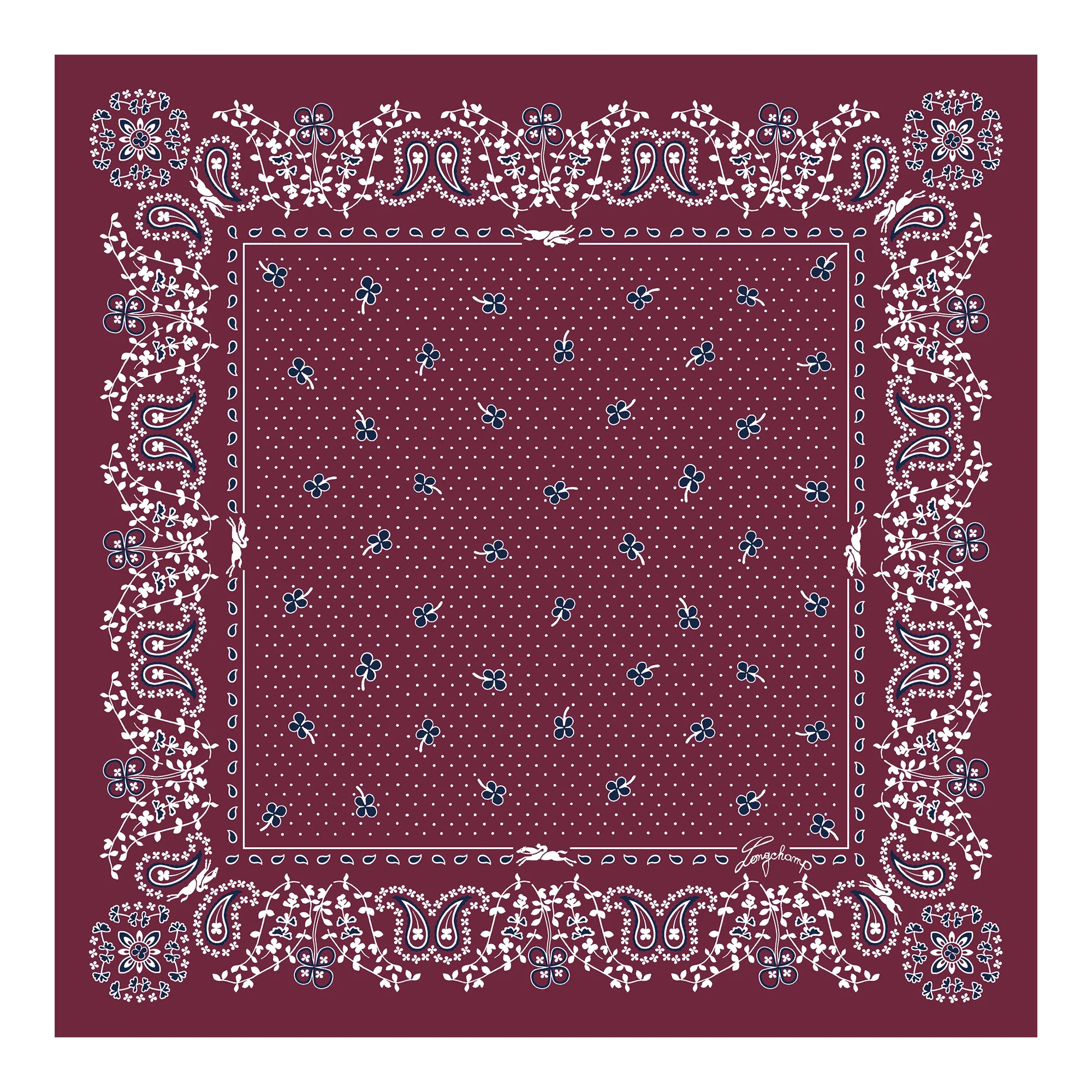 French Bandana Silk scarf 50 Pomegranate - OTHER - 1